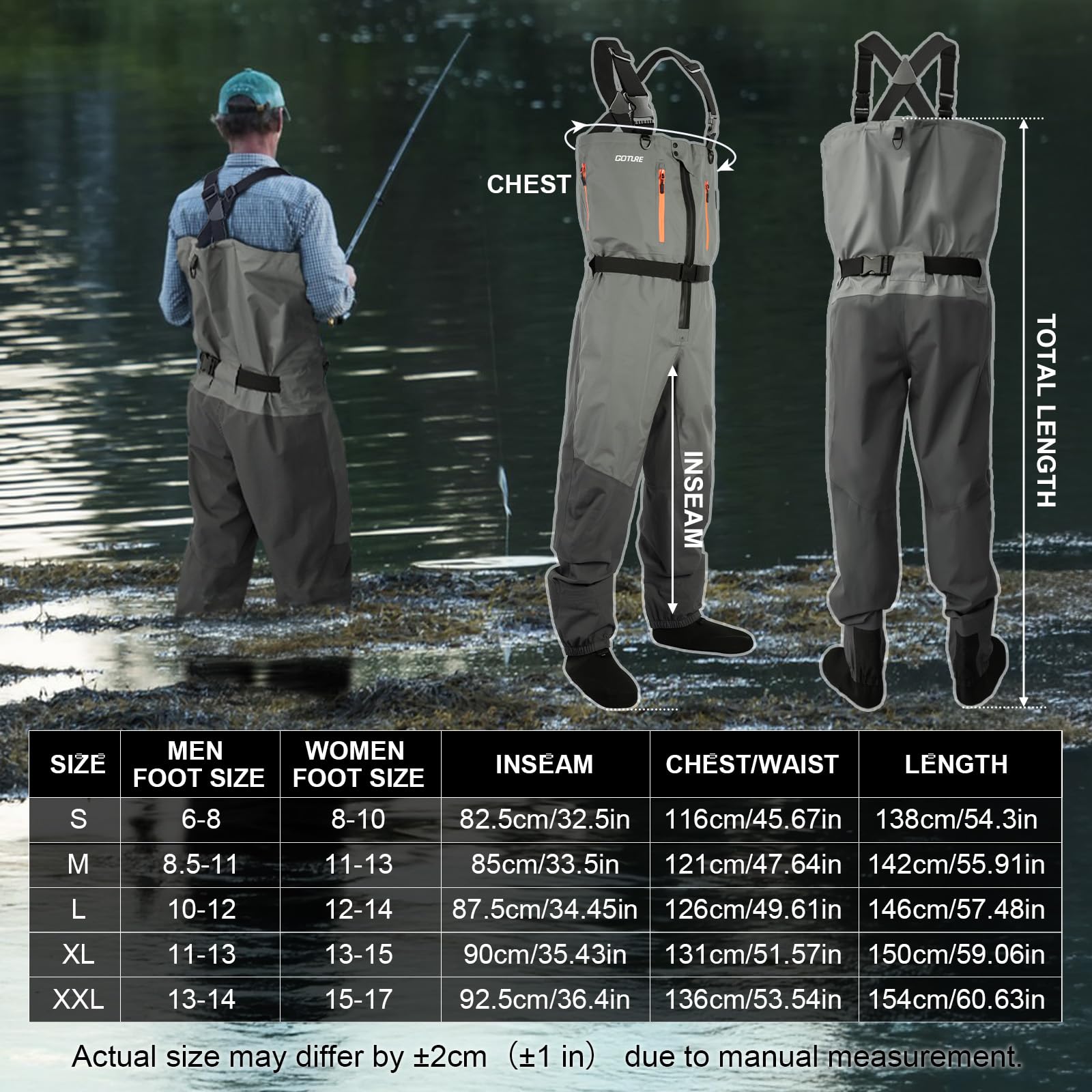 Fishing Waders Breathable - Goture Trampolieri da pesca a mosca