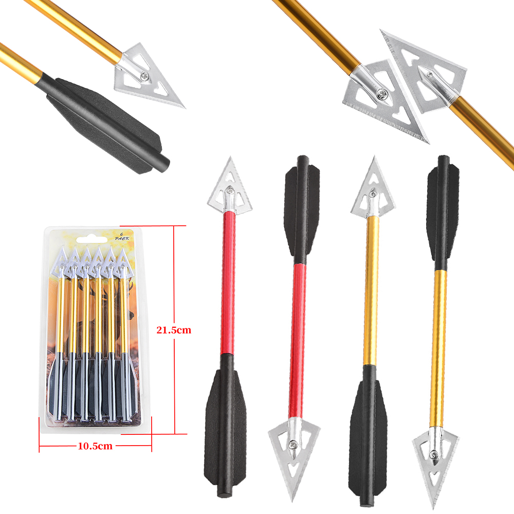 Crossbow Bolt Broadhead - 6/12 pz Freccia Corta Balestra In
