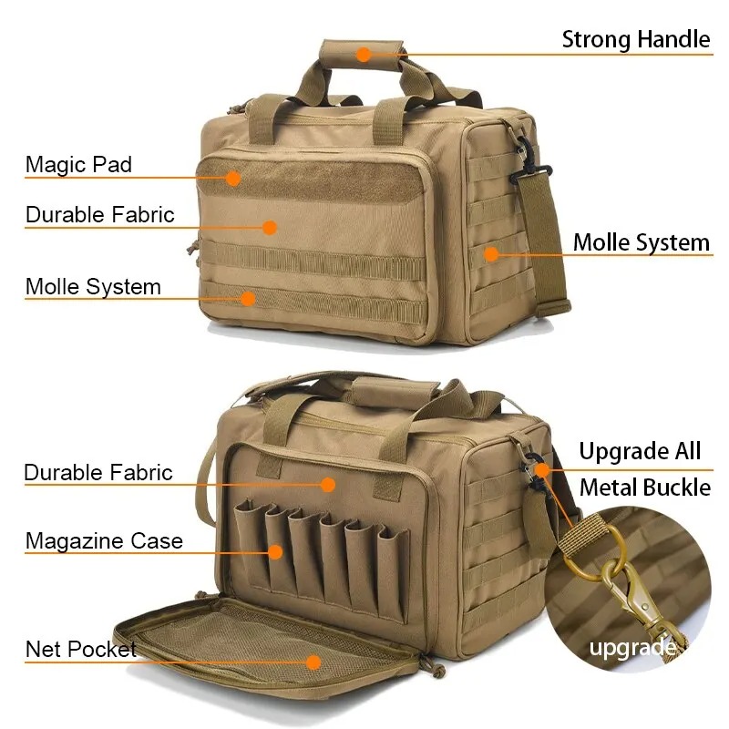 Outdoor Hunting Range - Borsa portaoggetti per pistola con sistema