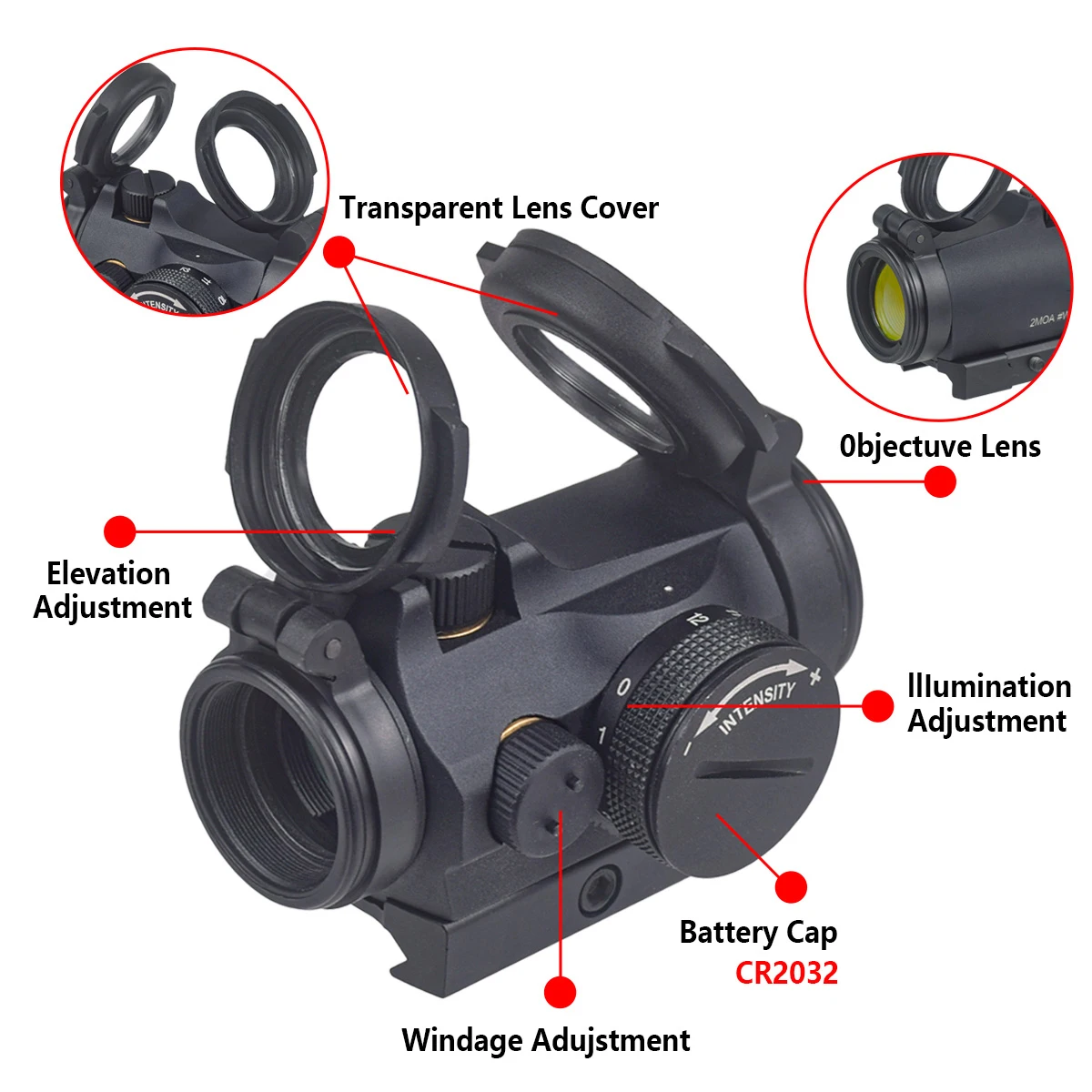 Mirino a punto rosso tattico T - Outdoor Hunting Range recensione e prezzo