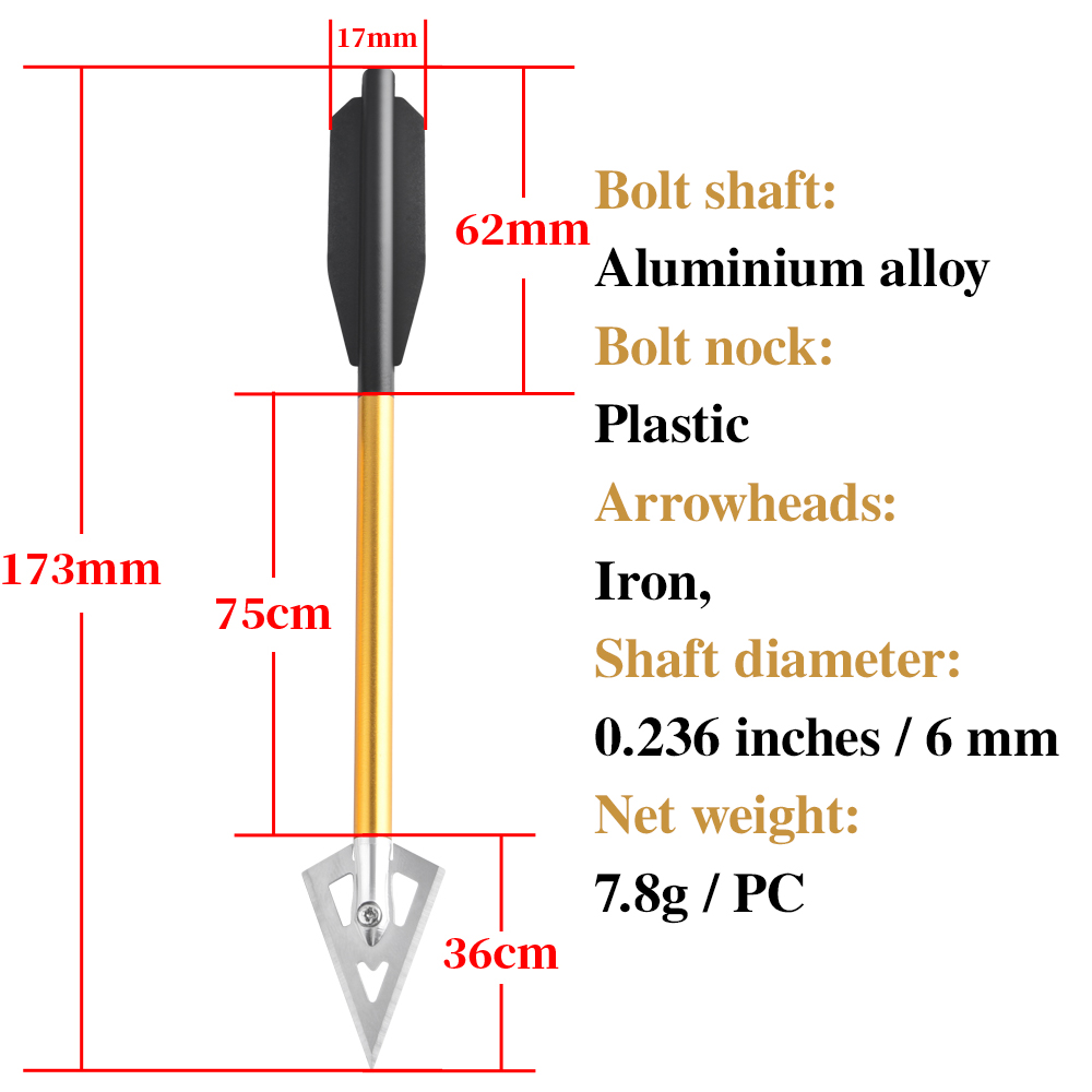 6/12 pz Freccia Corta Balestra - Crossbow Bolt Broadhead recensione e prezzo