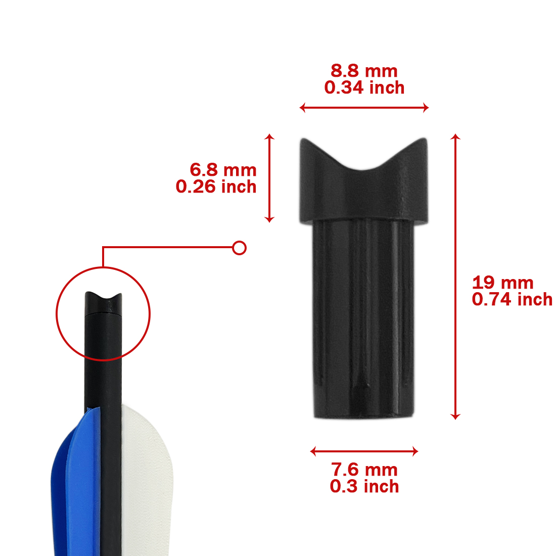 50 Pezzi Nock a Mezzaluna Prem - Arrow Carbon Shaft recensione e prezzo